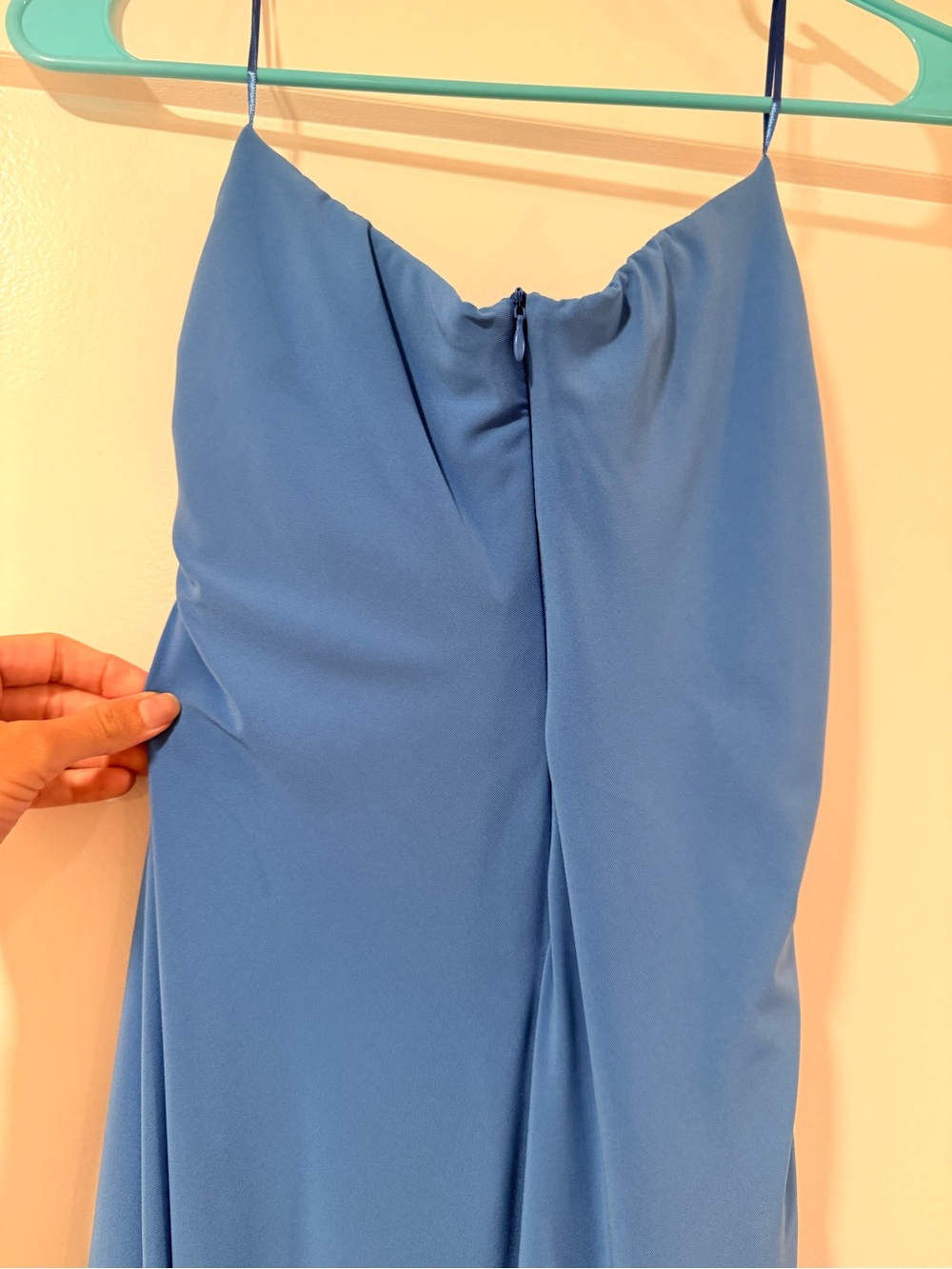 Zara Strapless Sky Blue Cutout Maxi Dress - Picture 8 of 9